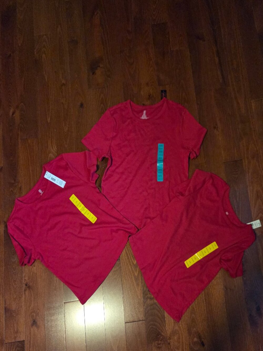 Trio of kids red shirts size L and XL